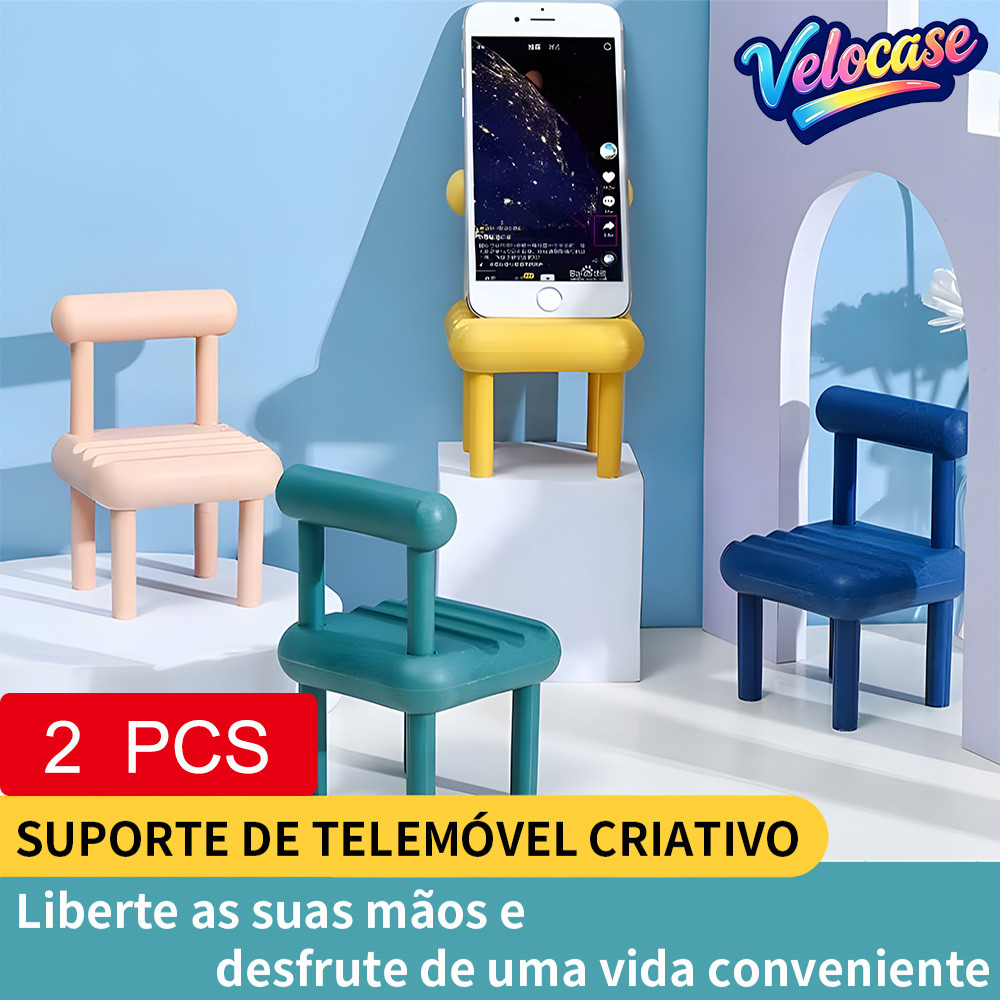 Suporte de Celular em Forma de Cadeirinha Fofo Multicolorido Resistente e Universal para Celulares e Tablets ZJ004*2