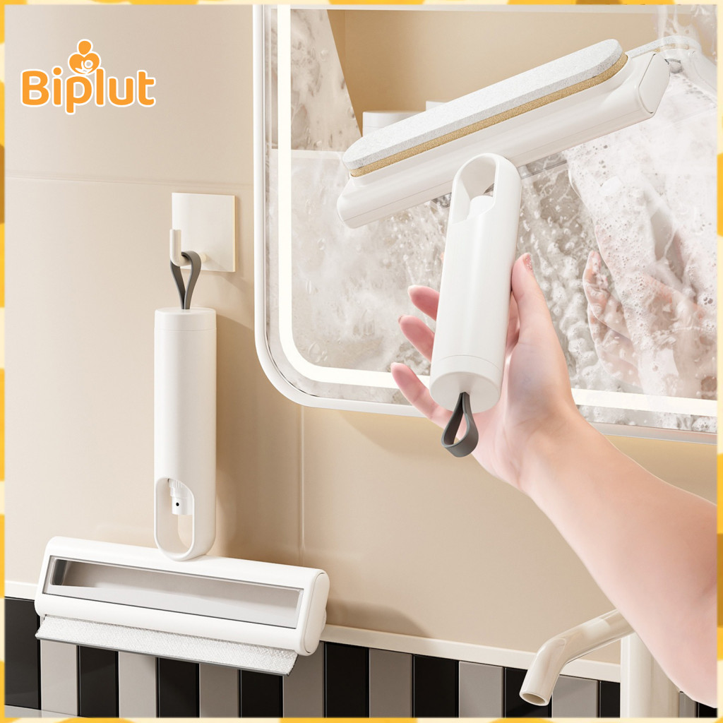 Streak-free Window Cleaner 1/2 Pcs Wiper with Bevel Scraper Automatic Water Recovery Portable Multi-surface Glass for Ca