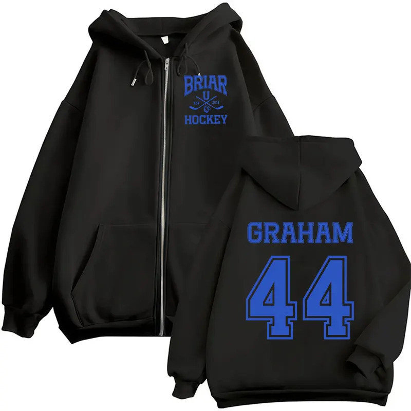 Briar Hockey Graham 44 Zipper Hoodie Off Campus TV Series 2026 Men Women Coats Sweatshirt Pullover Loose Clothing Fashio