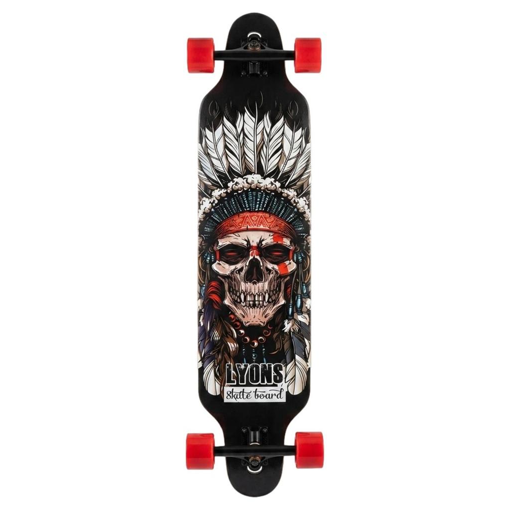 Skate Longboard Lyons Caveira Mexicana Rodas 65mm Premium