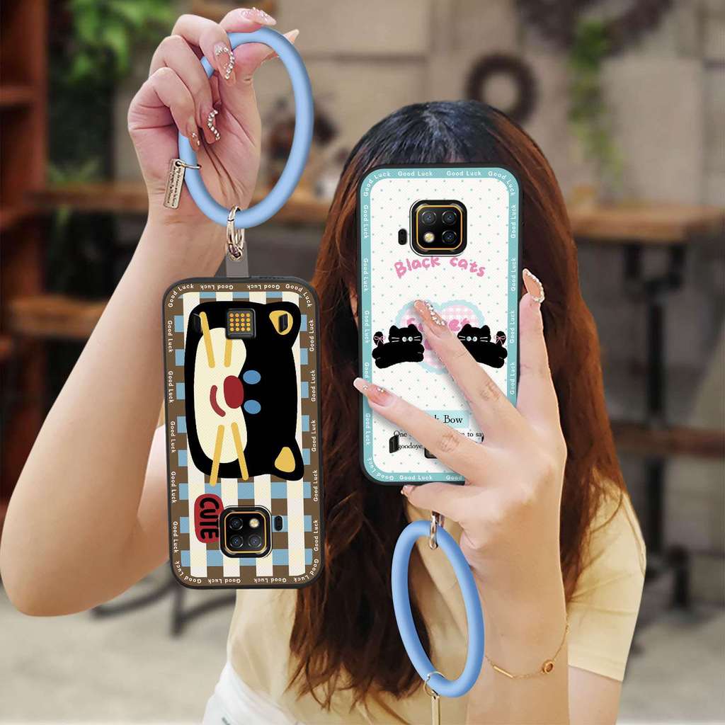 Capa De Telefone Criativa Fofa Para Doogee S95 Resistente À Sujeira Pulseira De Cor Sólida Anel Macia Personalidade Juve