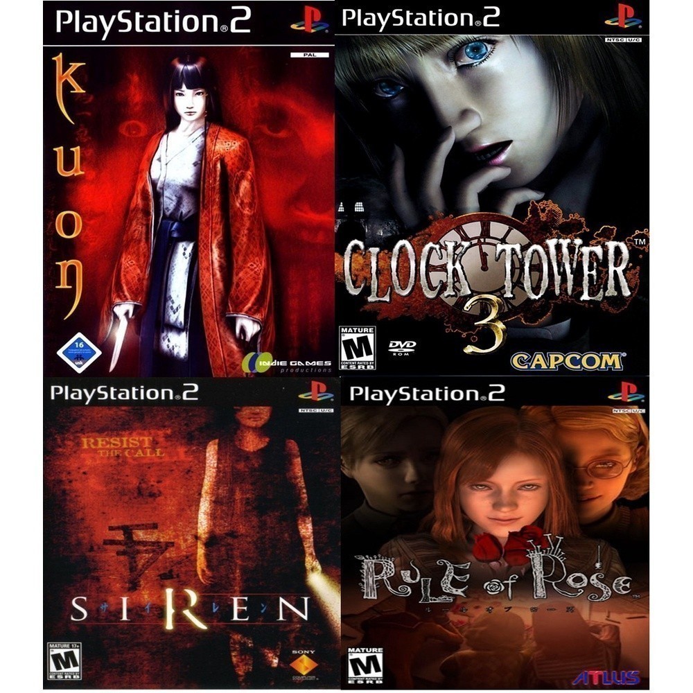 Games PS2 Jogos s2 Kit Kuon Clock Tower 3 Siren Rule Of Rose com 4 s () y games Promoção