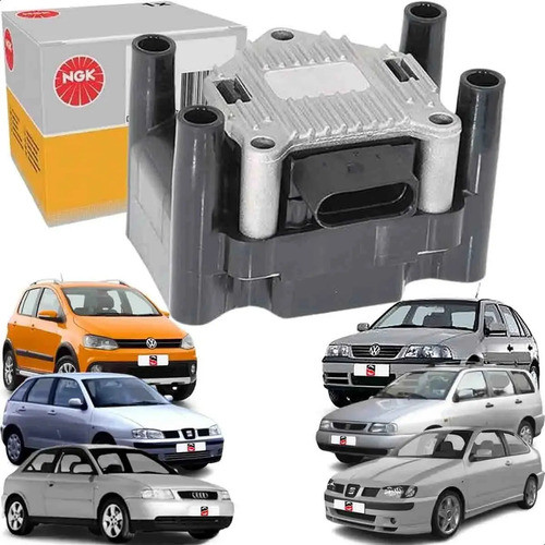 Bobina Ignição Fox Gol Voyage Polo Saveiro G5 1.0 1.6 8v Flex U2003 Ngk