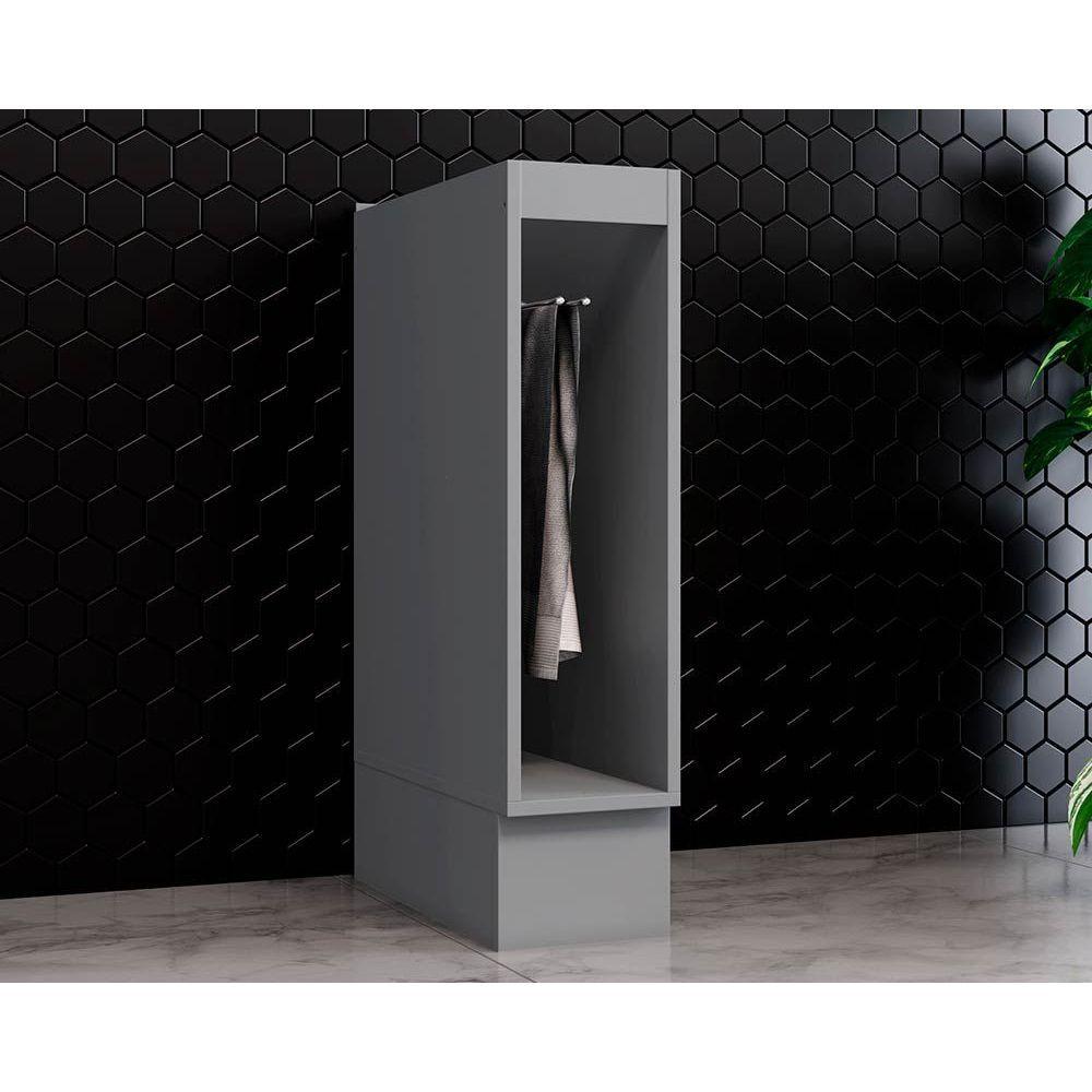 Gabinete de Cozinha Modulado Balcão Americana c/ Porta Toalha s/ Tampo 20cm Cinza - Henn