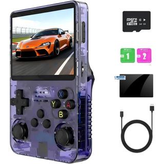 Console de Jogos Portátil R36S, Dispositivo de Jogos Retro Portátil, Sistema Linux, Tela HD IPS de 3,5″, Armazenamento d