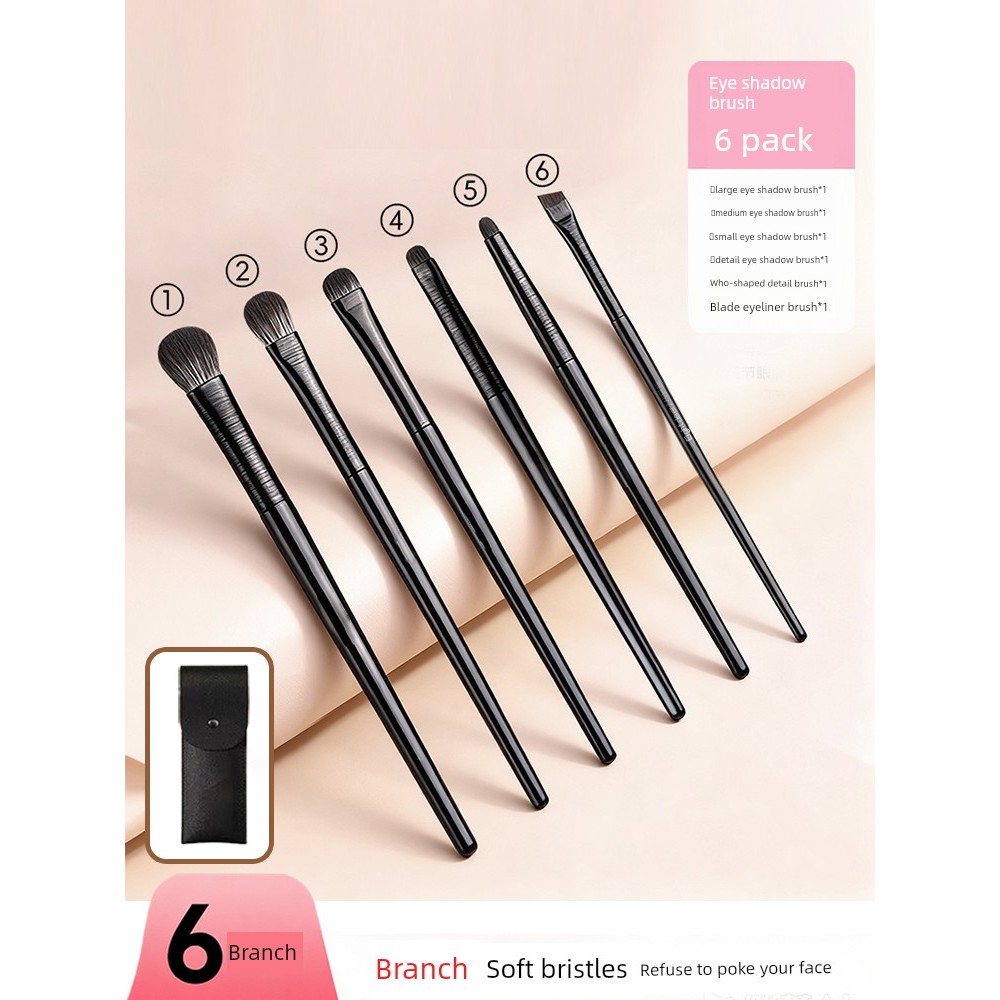 kit pincel maquiagem pincel maquiagem Pincel de sombra de cabelo macio conjunto de 6 peças maquiagem de olho mancha deit