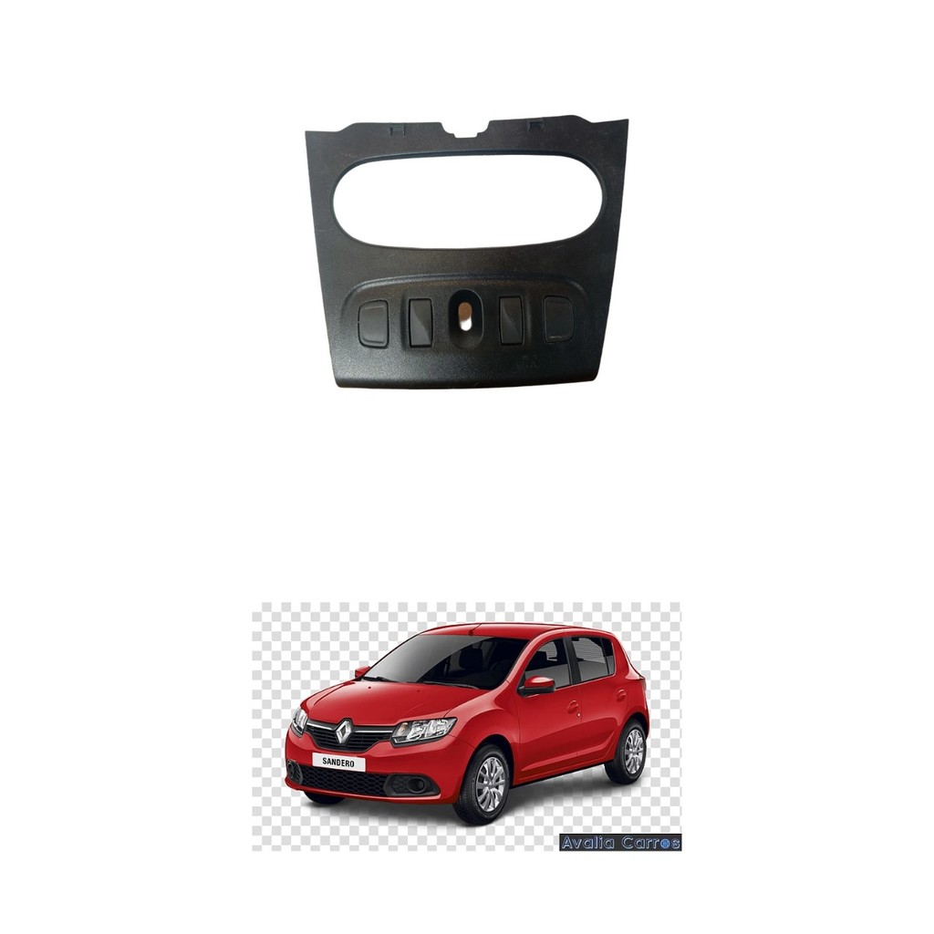 Moldura painel central Renault Sandero Logan 2015 a 2019