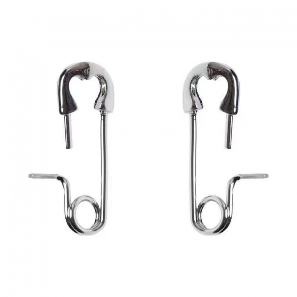 Acessórios de Design de moda masculino feminino mesmo estilo prata All-Match brincos estilo coreano na moda único pino f