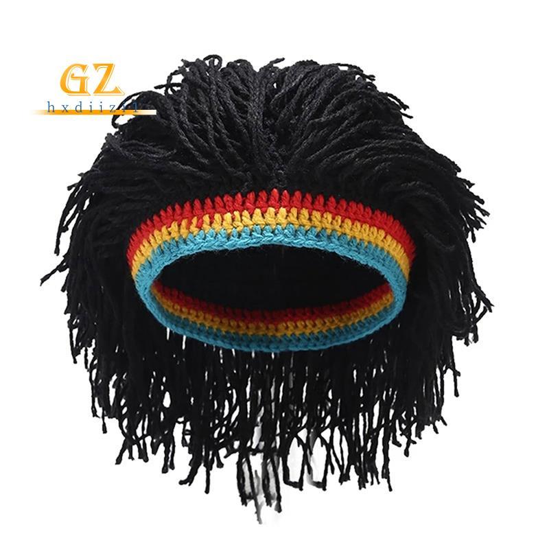 [gzhxdiizi1] A Peruca Gorro Masculino Bonés Hip Hop Boné Feito À Mão Crochê Chapéu Quente De Inverno Halloween Xmas Pres