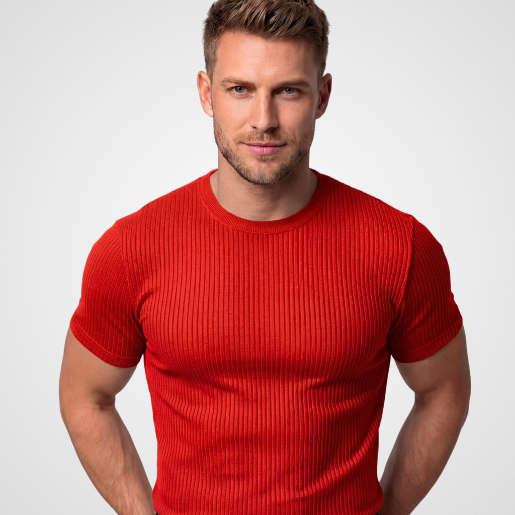 Camiseta Masculina Academia Slim Fit Canelada Casual Americana Básica Premium Estilo
