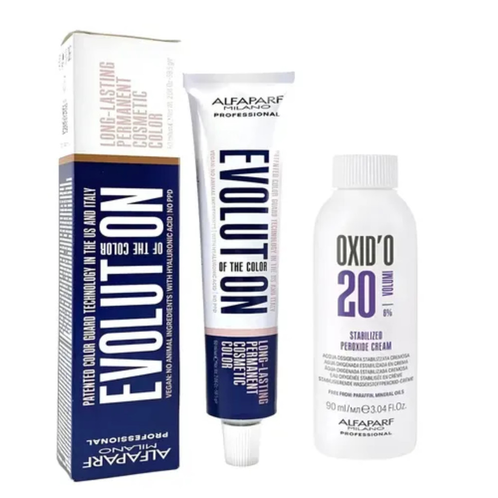 Kit 4 Colorações Evolution Alfa 7louro Médio + 4 Ox20v 90ml
