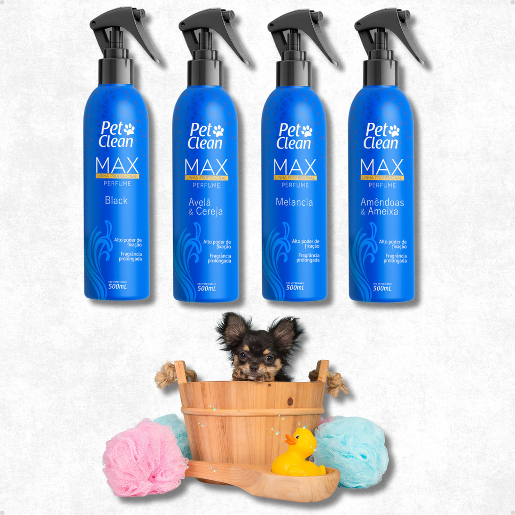 Perfume Premium Linha Max Pet Shop para Cachorro Cães e Gato 500ml Pet Clean - Variação