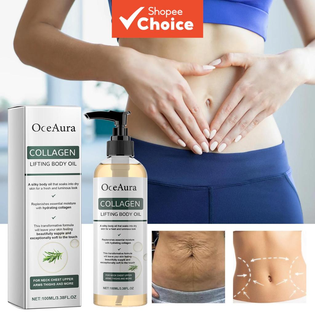 Óleo Corporal Firmador de Colágeno Premium 100ml Fórmula com Glicerina e Butilenoglicol para Elasticidade da Pele e