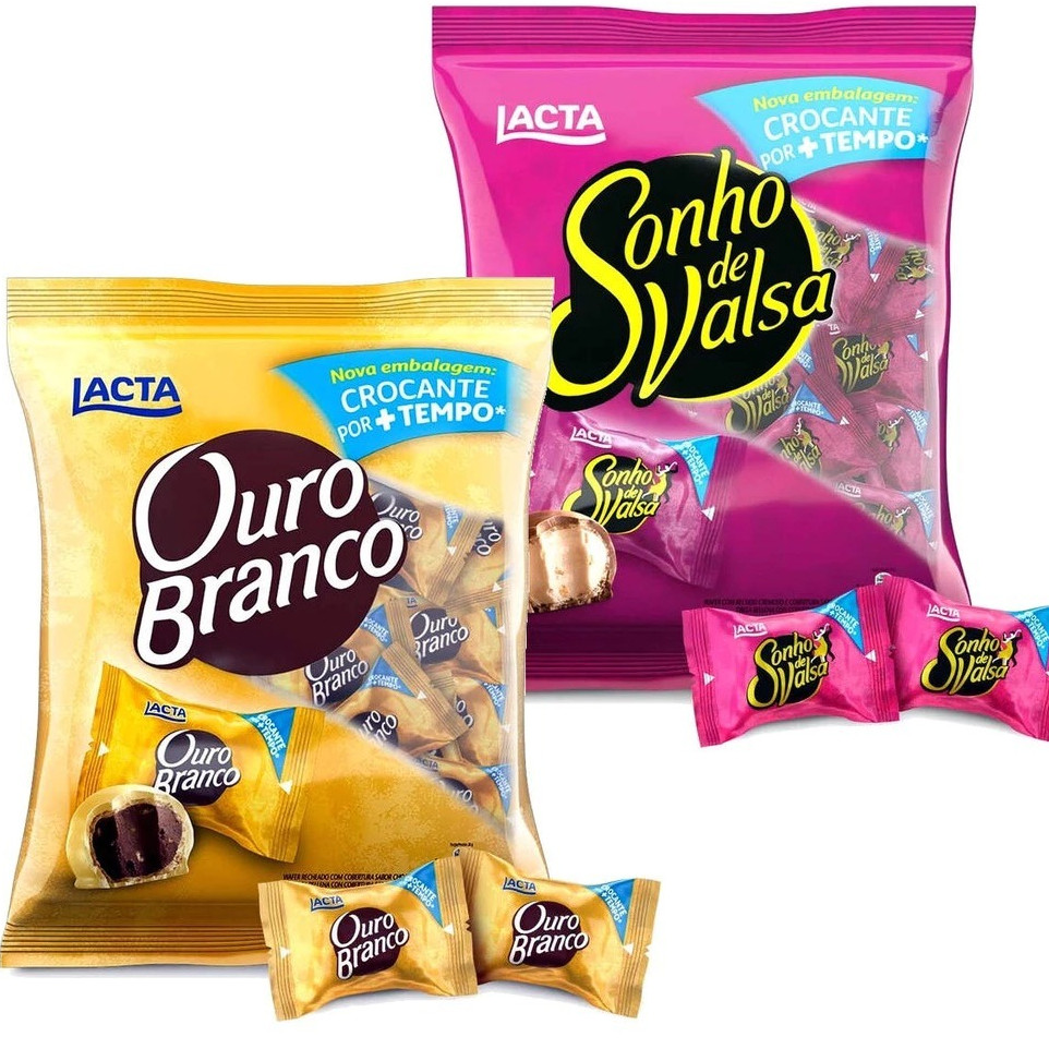 Bombom Pacote 1KG – Ouro Branco ou Sonho de Valsa (Lacta) Escolha o seu Chocolate