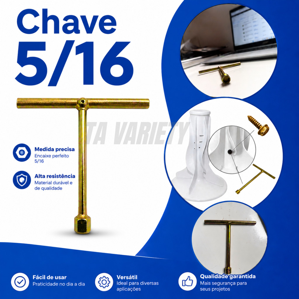 Chave T Canhão 5/16 Retirar Cesto Agitador Brastemp Consul 8 Blades