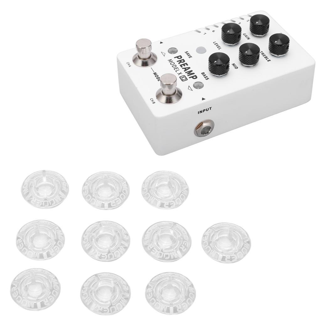 Botão interruptor de pé tampa de unha plástico interessante universal transparente pedal toppers para músicos pedal de