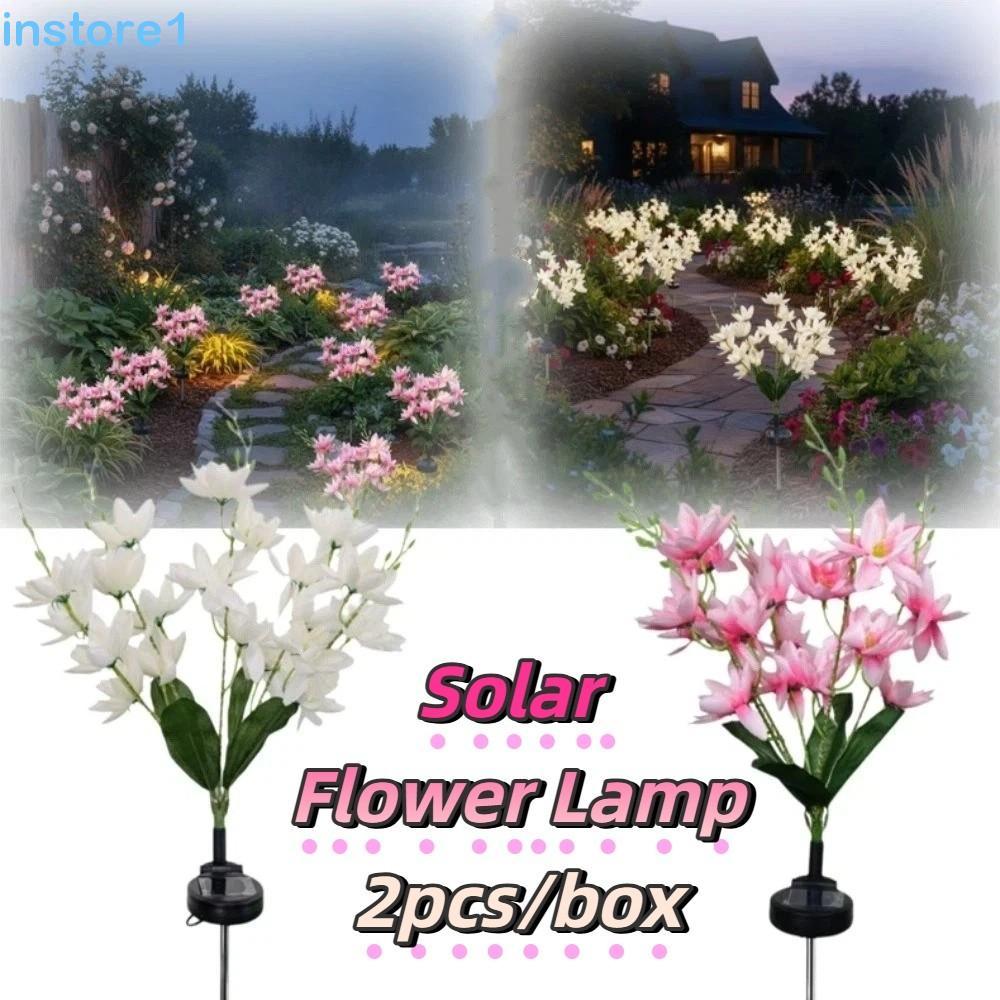 INSTORE 2 Peças De Luz De Estaca De Jardim Ao Ar Livre , Lâmpada De Saussurea Solar De Estrutura À Prova D'água , Para 1
