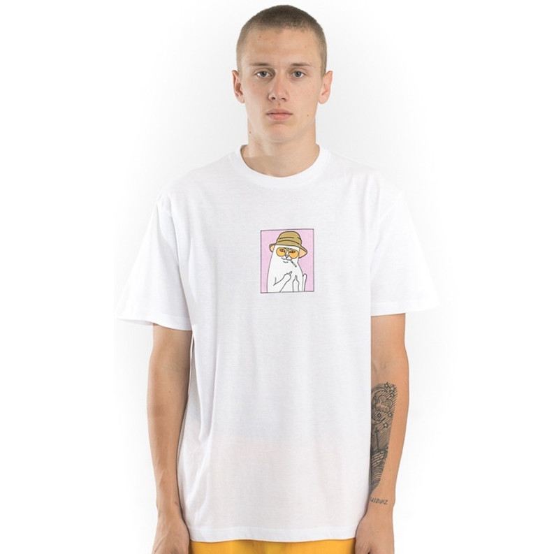 Óculos de sol de gato barato gato camiseta de manga curta homens mulheres mesmo estilo verão Street Wear todos @