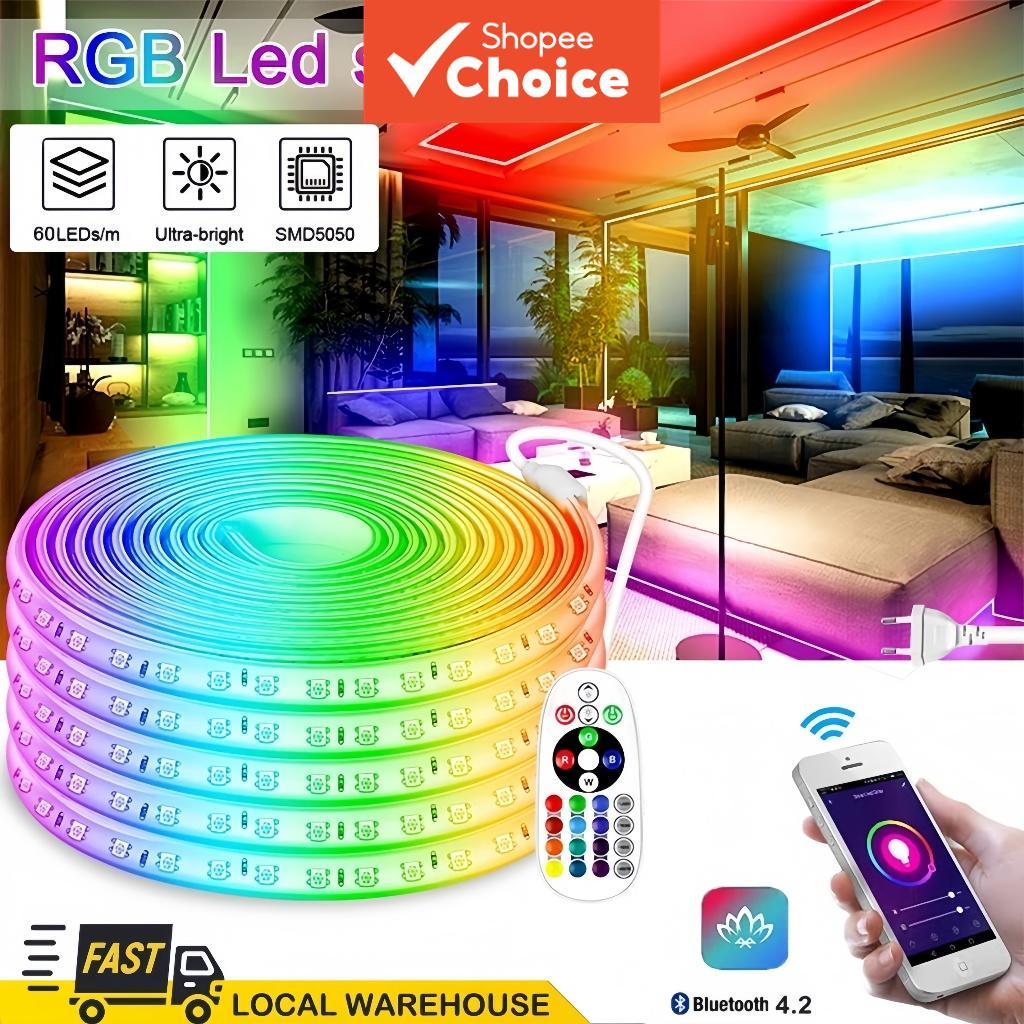 Faixa LED Inteligente RGB 220V 5050 Bluetooth Para Luz De Teto E Iluminação De Fita De Sala De Estar