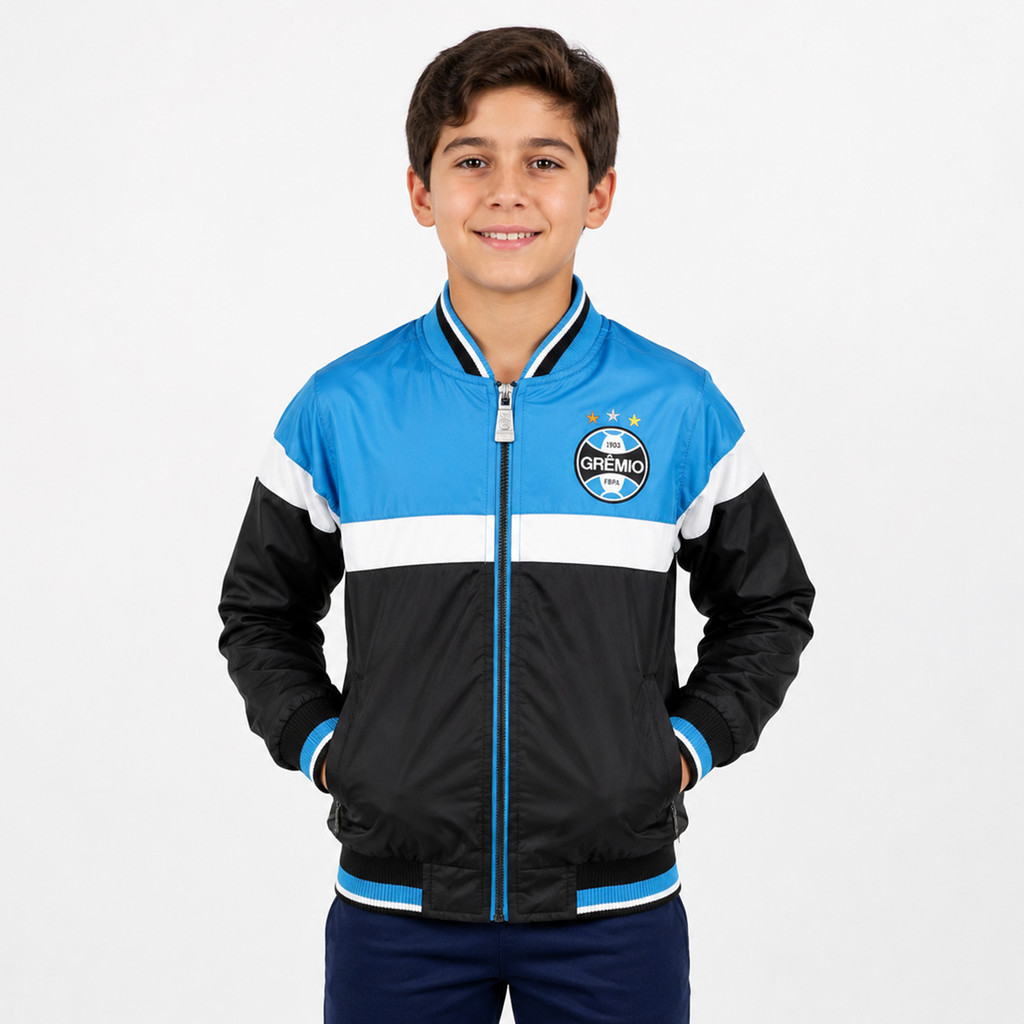 Jaqueta Grêmio Bomber Juvenil Preta