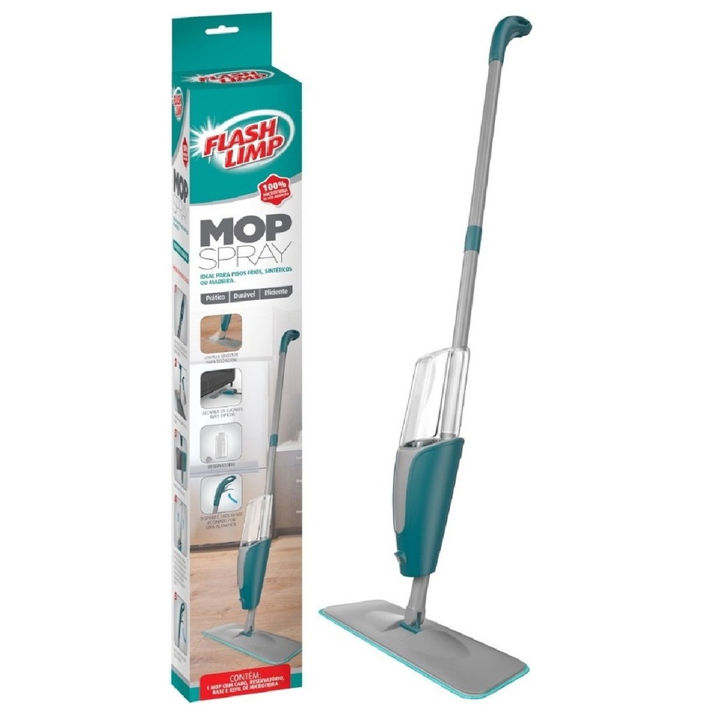 Mop Spray FlashLimp Rodo Limpeza Rápida com Reservatório Top Mop