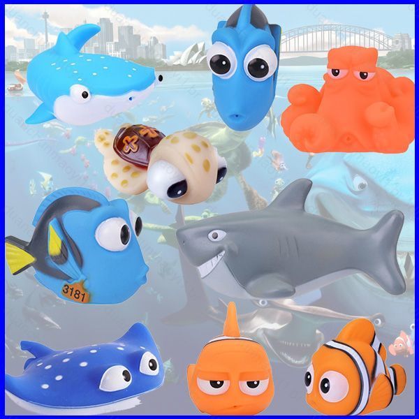 Brinquedos De Banho Do Bebê Procurando Nemo Dory Float Spray Água Squeeze Borracha Macia Banheiro Jogar Animais