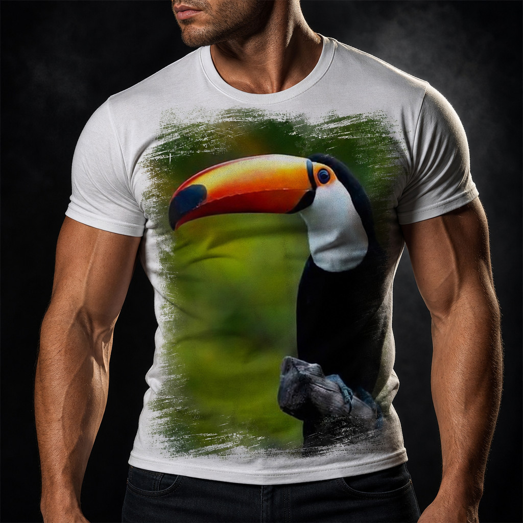 Camisa Camiseta Masculina Ave Passaro Tucano 1