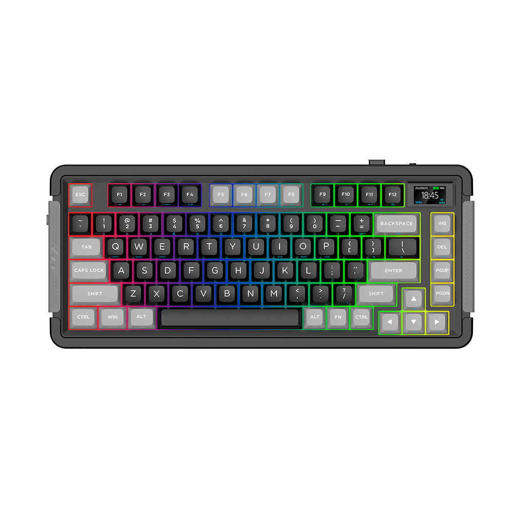 Teclado Mecânico Gamer Wireless Zion RGB LCD 75% Aplus Tech AKW500