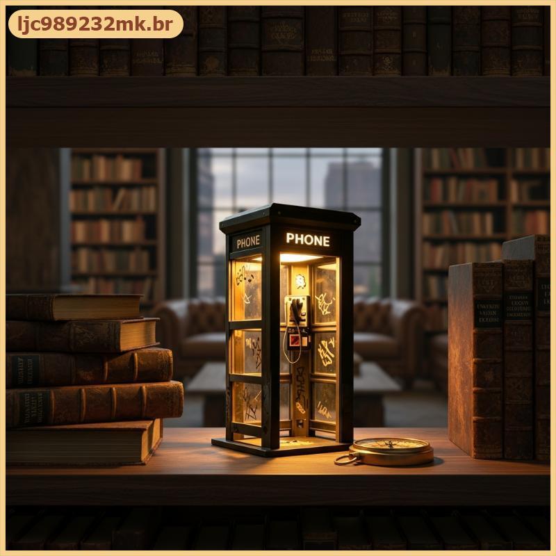 [MYBR] Lâmpada Retrô Vintage Alta Para Cabine Telefônica , Mini Luz De Mesa , Iluminação Ambiente Criativa Quarto , Escr