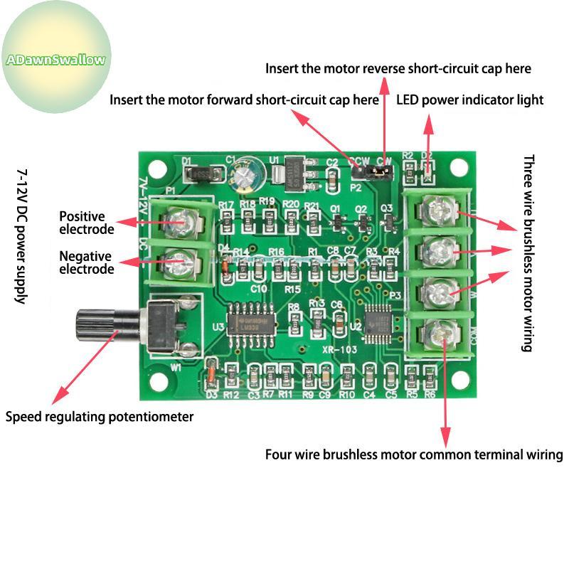 ADS Motor De Disco Rígido 3/4 Fio 7V-12V Placa Controladora De Driver De DC Sem Escova Com Tensão Reversa Proteção Contr