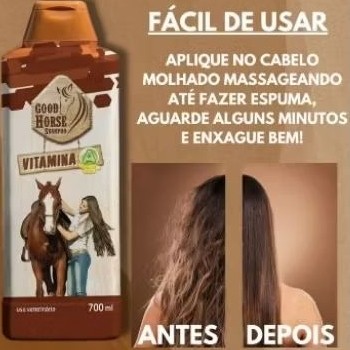 shampoo de cavalo crina forte vitamina A bomba de vitaminas