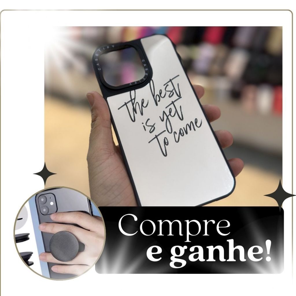 Case Capinha 14 Pro Iphone Espelhada Personalizada Luxo