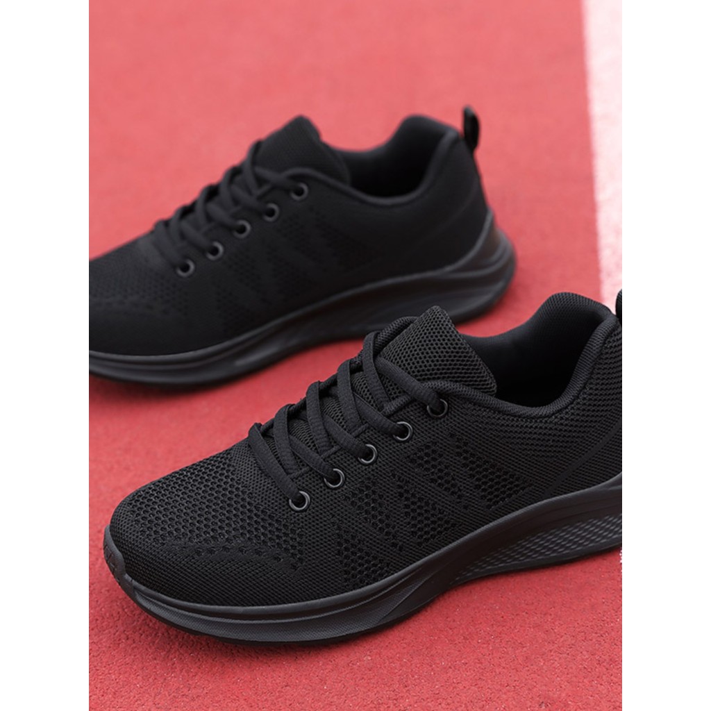 Confortável todos os sapatos femininos pretos 2025 primavera verão malha sapatos femininos respirável sapatos esportivos