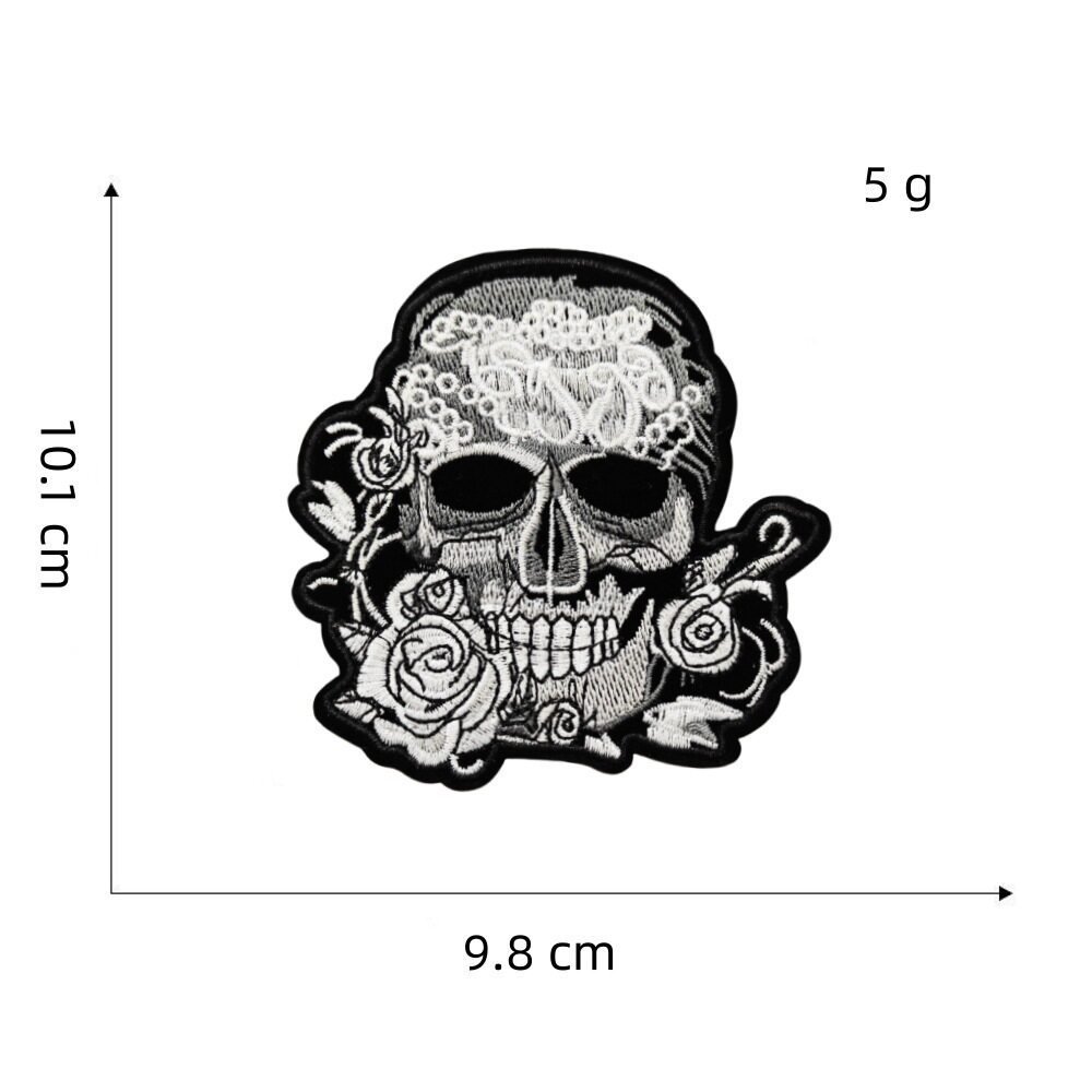 Patches bordados, patches estilo punk, patches de caveira termocolantes, estoque pronto do fabricante, patches de tecido