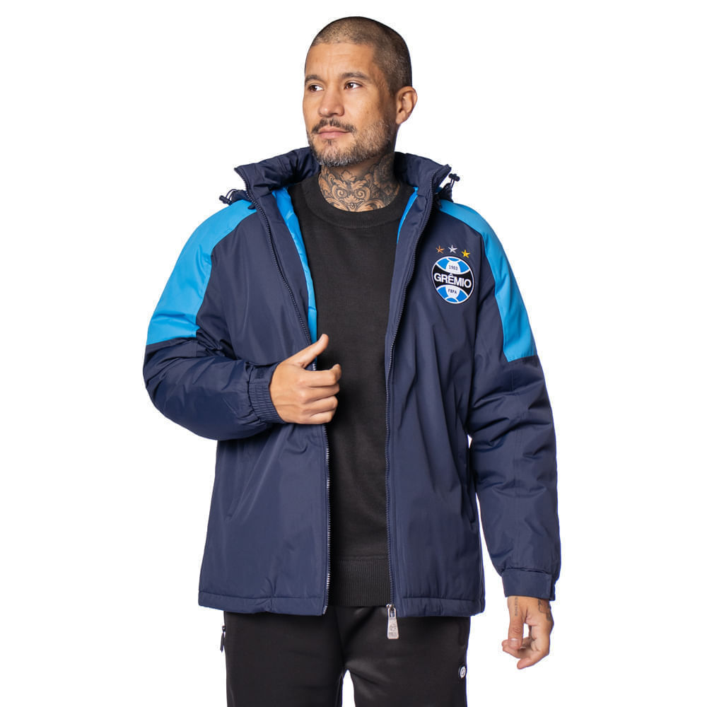 Jaqueta Parka Masculina Lotus Grêmio 2026 Marinho/Turquesa