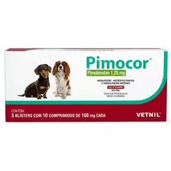 Pimocor Vetnil 30 Comprimidos 1,25mg Saúde Cardíaca Cães
