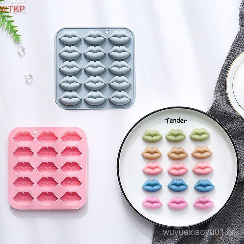 Quente 15 Células Engraçado Boca Em Forma De Silicone Molde De Chocolate Bandeja De Cubo De Gelo Mousse Francesa Moldes