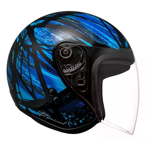 Capacete Bieffe Allegro Revival Cor Preto Com Azul Tamanho Do Capacete 56/58/60