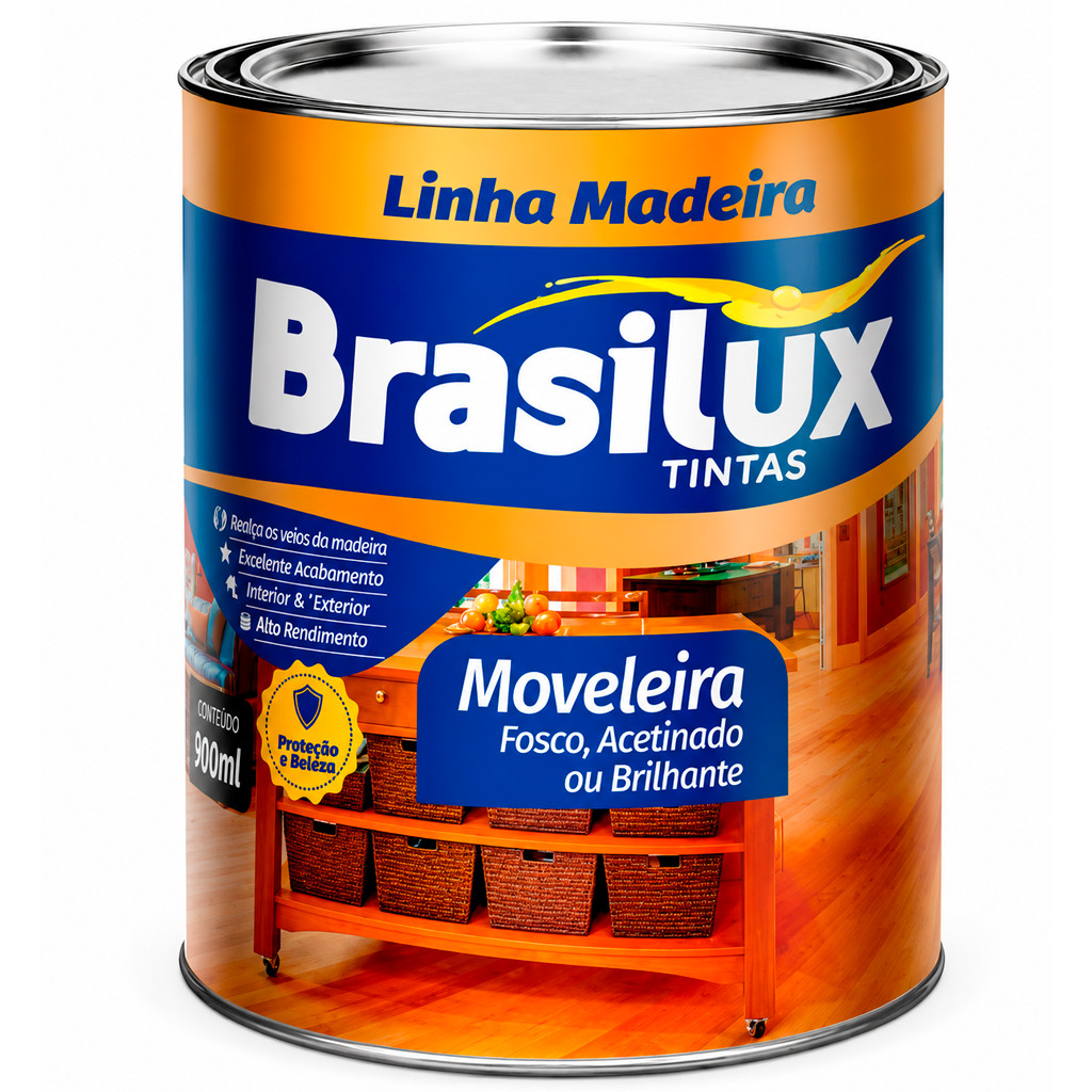 Verniz Para Madeira Moveleira Mogno Avermelhado 900ml ou 3,6L