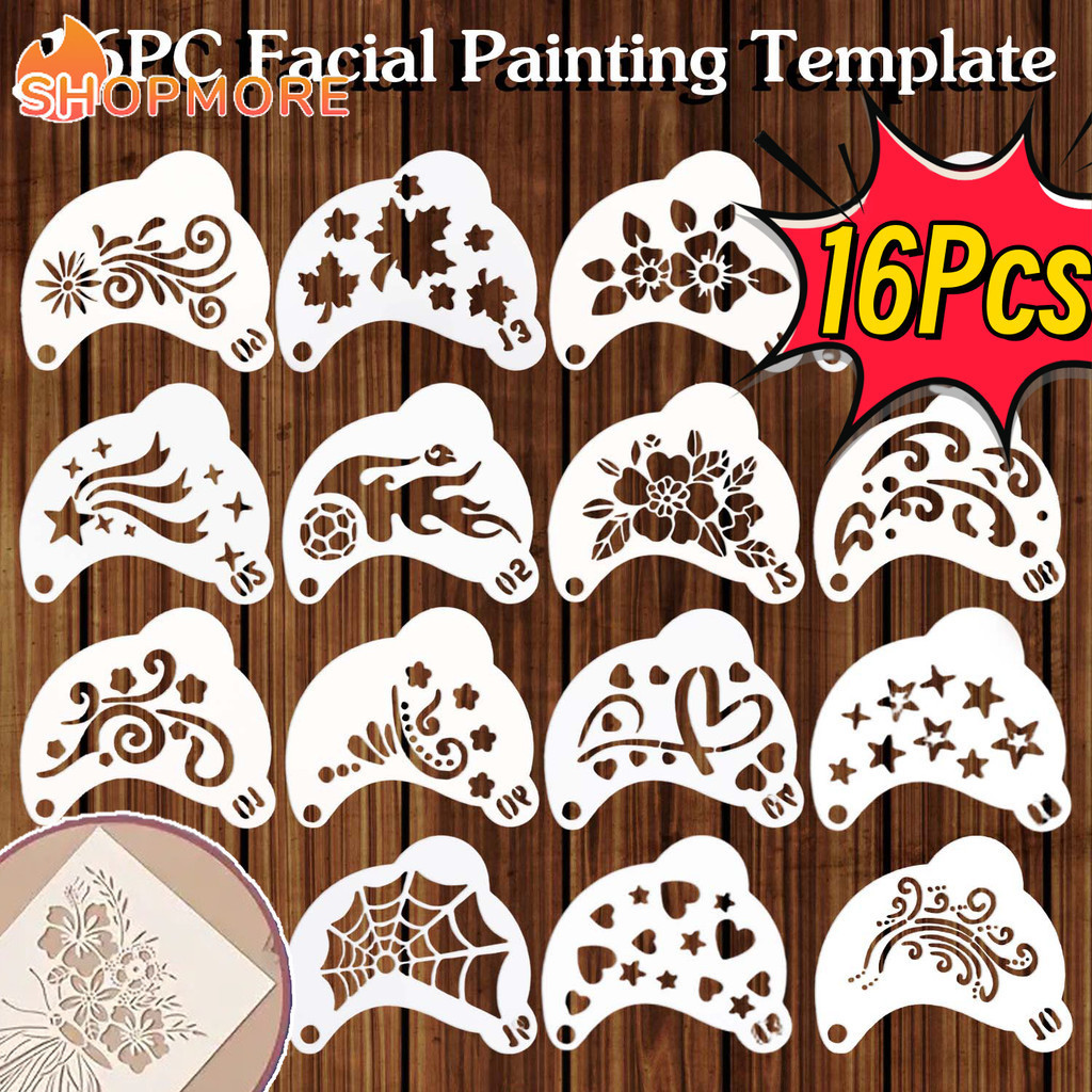 Modelo De Pintura Facial Criativo-Placa De Desenho De Desempenho De Palco Escolar Infantil Fofa Amostra De Graffiti De P em Oferta na Shopee
