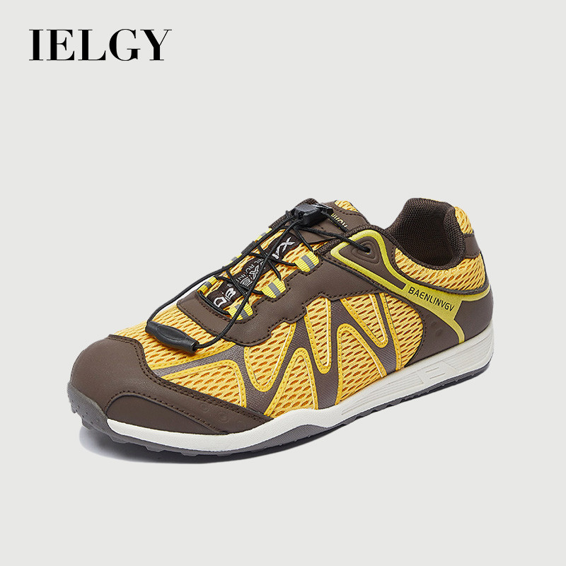 IELGY 2025 Altura Interna Coreano Papai Sapatos Outono Estudante Esportes E Lazer Plataforma Amarelo