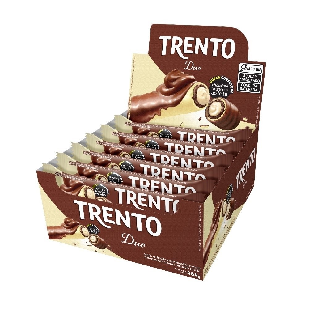 Chocolate Trento Wafer Duo 29g - Embalagem com 16 Unidades em Oferta na Shopee
