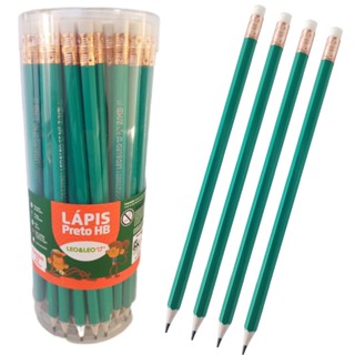 4390P - Kit Lápis de Escrever Escolar Preto HB Verde Sextavado com Borracha LeoeLeo em Oferta na Shopee