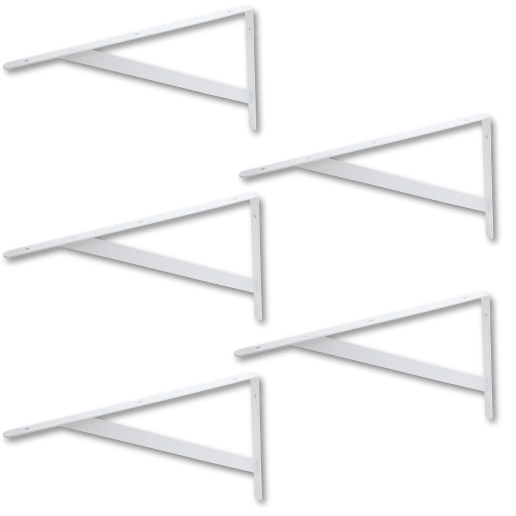 Kit 05 Suportes Mão Francesa Para Prateleira E Móveis 29x16,5cm Fertak Cantoneiras Reforçadas Fixação Parede Loja