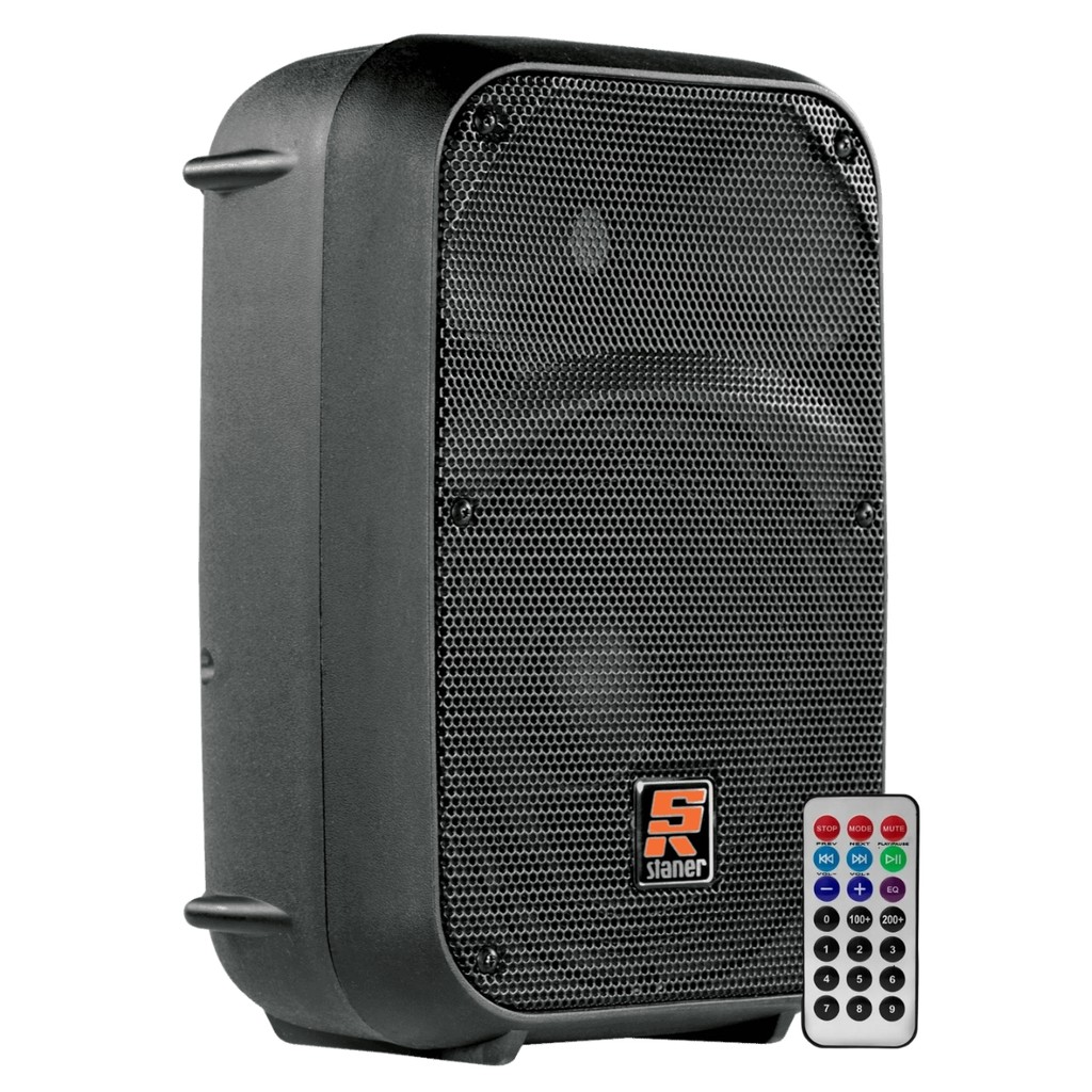 Caixa de Som Profissional Ativa Staner SR-88A BT/USB/SD BI Amplificada Bivolt 85 Watts RMS Portátil