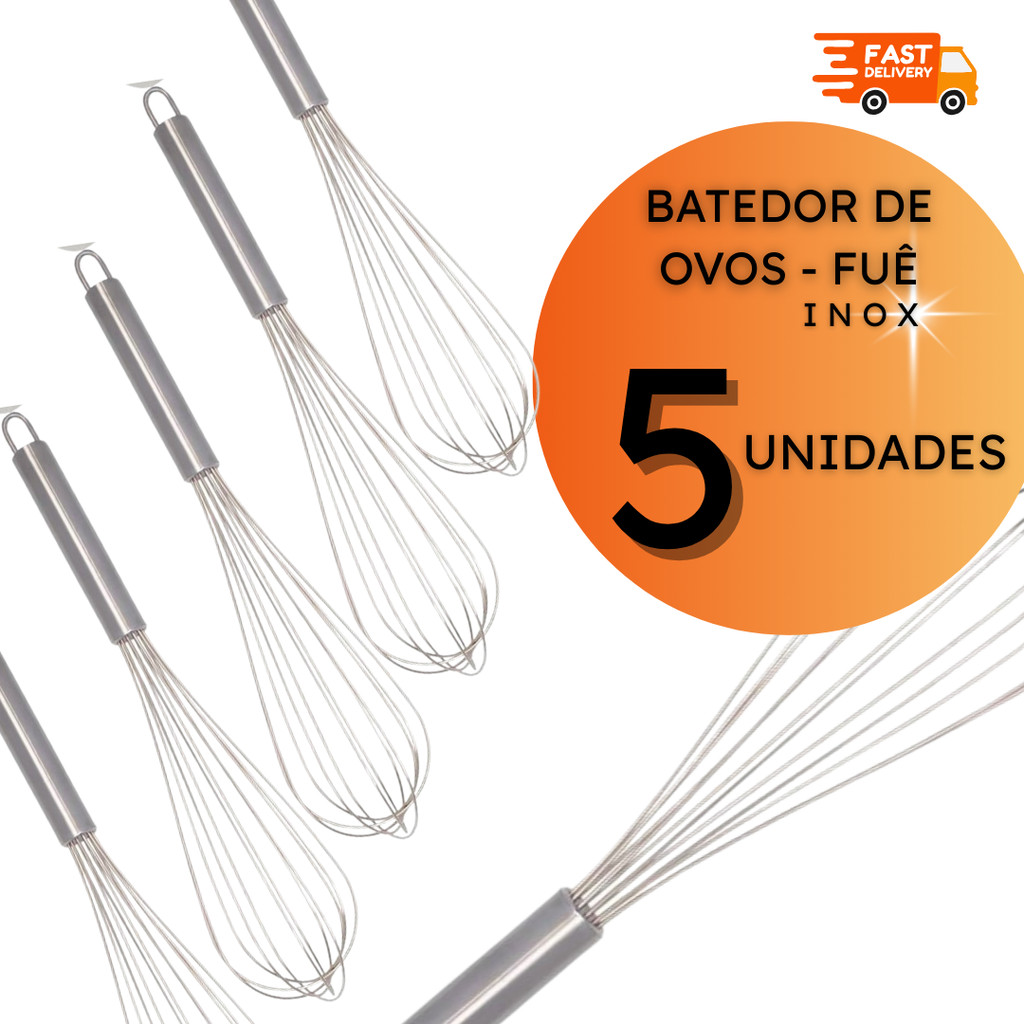Batedor de Ovos Fuê Fouet Massar Inox Clara Bolo Chocolate