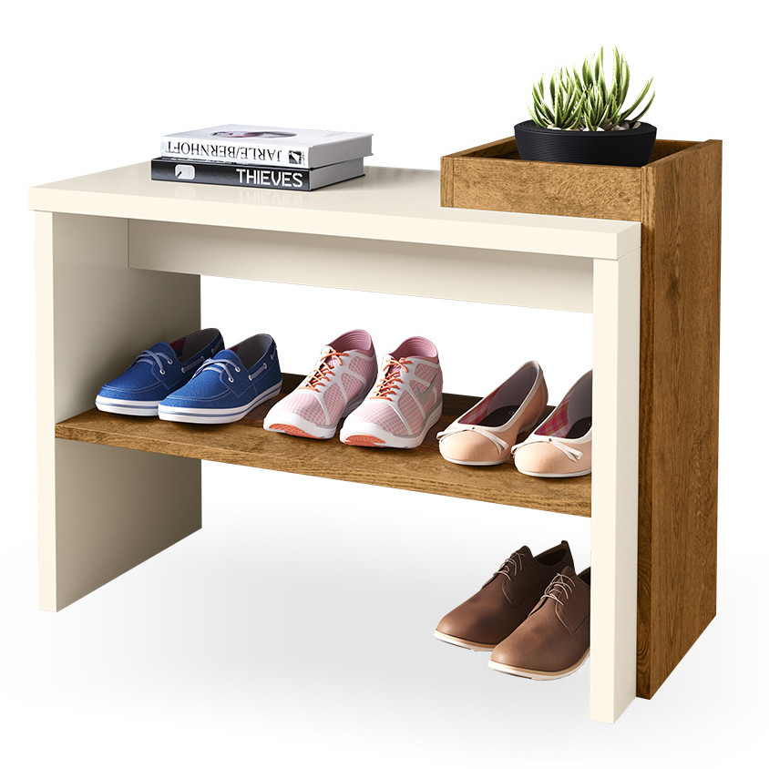 Sapateira Banco Londres Madeira MDP Multiuso Hall Quarto Organizadora Prateleira Aberta em Oferta na Shopee