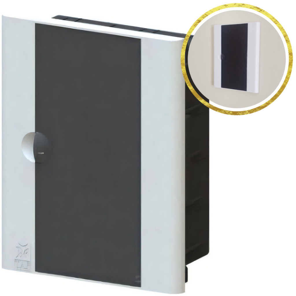Quadro de Distribuição 8 DIN Centrinho Centro de Distribuição Tampa Fumê