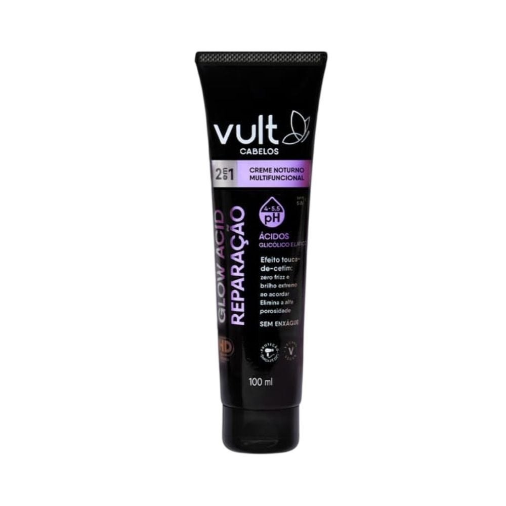 Creme Capilar Vult Noturno Glow Acidificante Reparação 100ml em Oferta na Shopee