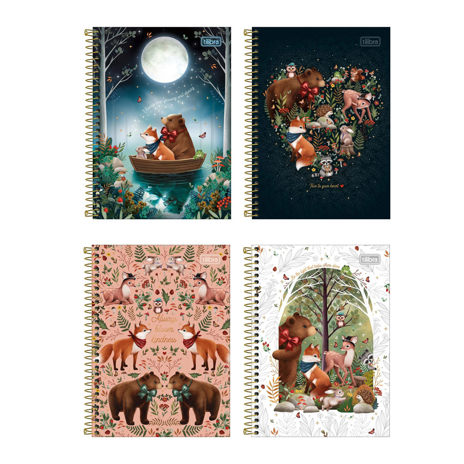 Caderno espiral capa dura 1/4 80 folhas Loveland Tilibra